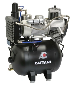 Cattani AC300 компрессор безмасляный 45-238 для 4 стоматологических установок, с осушителем, 1-фазный